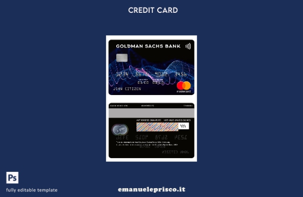 modello mastercard USA Goldman Sachs Bank in stile verificato